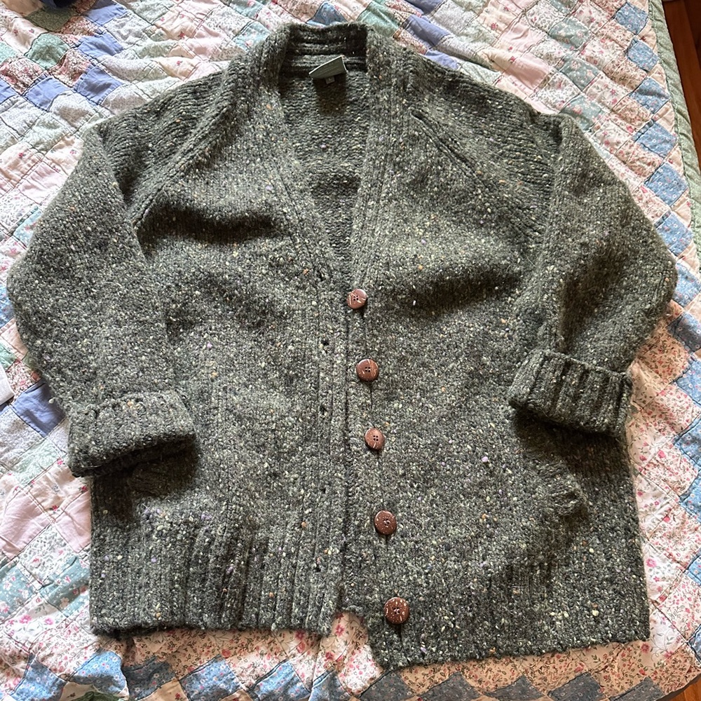 Aran Cardigan 100% Irish merino wool